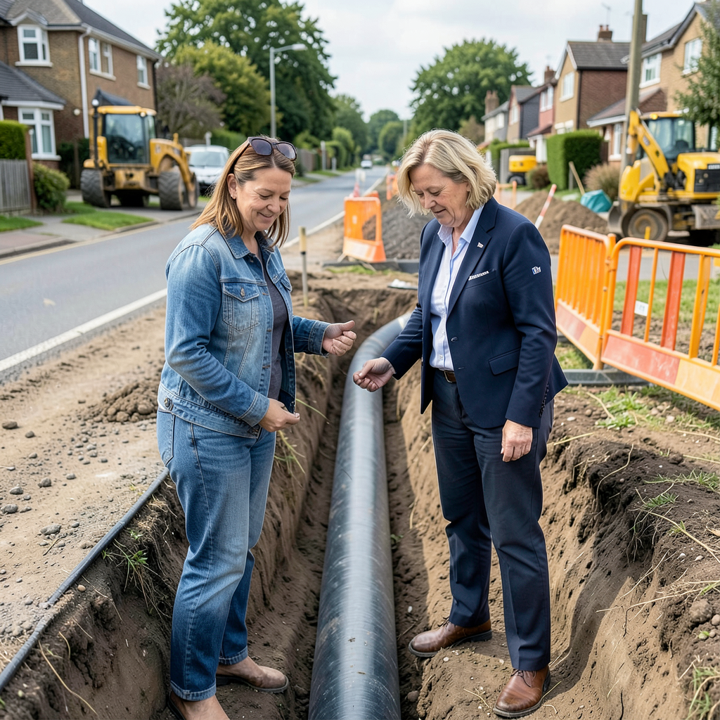 Yorkshire Water chief visits Rawdon to see upgrade of burst-prone network